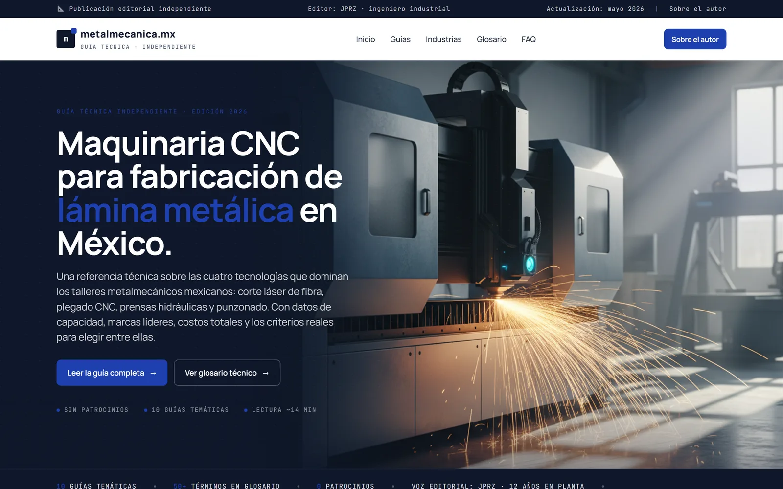 Portada del sitio: Metalmecánica MX